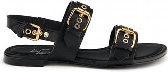 AGL Womens Summer Buckle Sandal In Black
