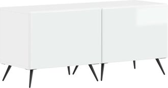 vidaXL Mueble De Tv Blanco Brillante Madera De Ingenier&iacute;a Vidaxl