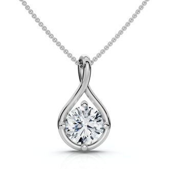 Pompeii3 1Ct Diamond Infinity Pendant 14k Gold Necklace 18 Lab Grown EF/VS
