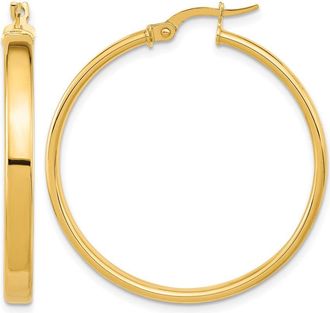 Diamond2Deal 14K Yellow Gold Round Hoop Earrings 35mm