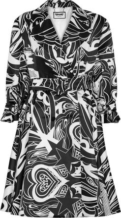 Philipp Plein Trenchcoat Circus - Dames - Trenchcoats - Zwart - XL - Satijn - Jassen