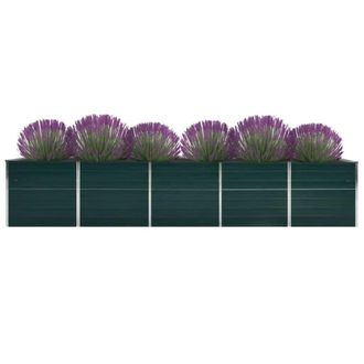 Berkfield Home Garden Raised Bed Galvanised Steel 400x80x77 cm Green | Size: 400 x 80 x 77 cm
