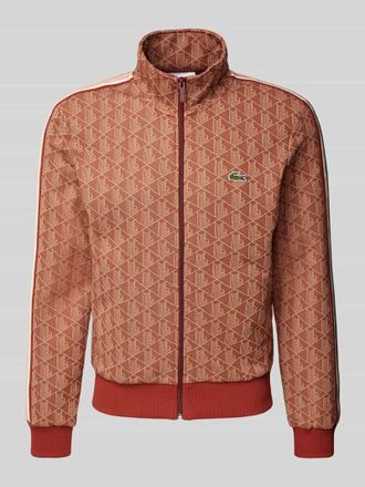 Lacoste Sweatjacke mit Logo-Badge in Rostrot, Gr&ouml;&szlig;e XL