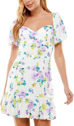 City Studios Womens Juniors Floral Mini Sheath Dress