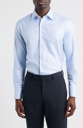 Jack Victor Wayne Cotton Dress Shirt in Blue at Nordstrom, Size 16.5 - 32