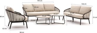 Apple Bee Pine Key stoel-bank loungeset 5-delig 6-zits