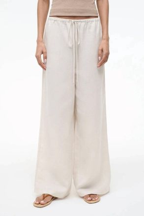 Staud Mateo Linen Pant In Natural