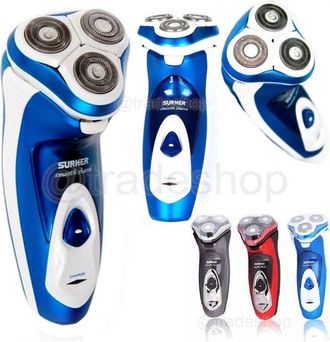 Trade Shop Trade Shop - Rasoio Elettrico Ricaricabile Viso Barba Baffi Regolazione Peli 3 Testine