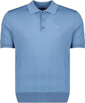Prada Tops, Heren, Blauw, M, Wol, Wollen Polo