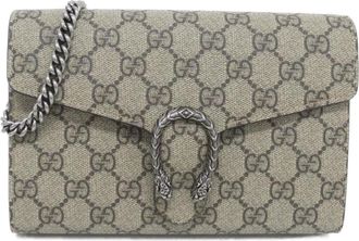 Gucci Beige Gg Supreme Chain/Shoulder Wallet (Pre-Owned)