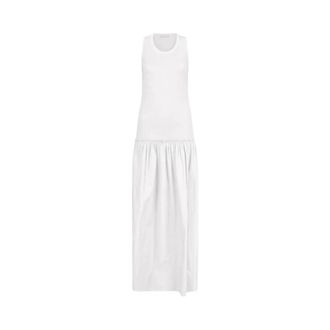 Liu Jo Maxi Dresses, female, White, Size: XS Long Viscose Jersey Dress with Side Cut-outs