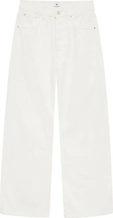 Anine Bing Ecru Classic Jeans met Knopen aan de Voorkant - Dames - Loose Fit Jeans - Wit - W26 - Katoen - Jeans