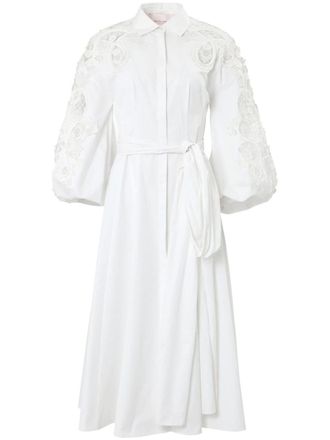 Carolina Herrera Abito midi in pizzo guipure - Bianco