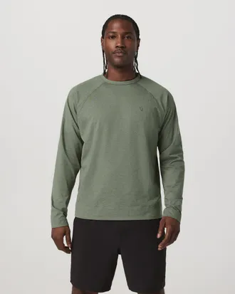 Vuori Clothing Coronado Crew Neck Shirt | Light Oregano Heather | Medium