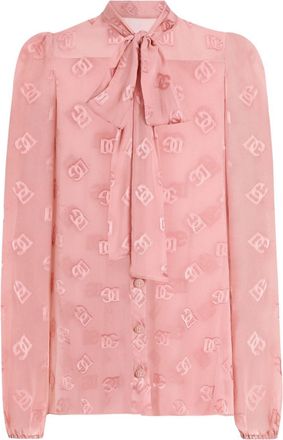 Dolce & Gabbana DNA blouse met logo-reli&euml;f - Roze