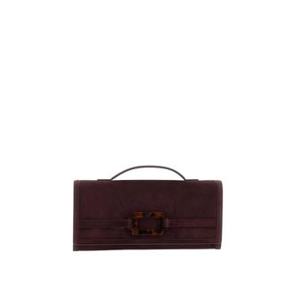 Roger Vivier Belle Vivier Turtle Buckle Clutch - Bags - Mujer - Marr&oacute;n - ONE SIZE