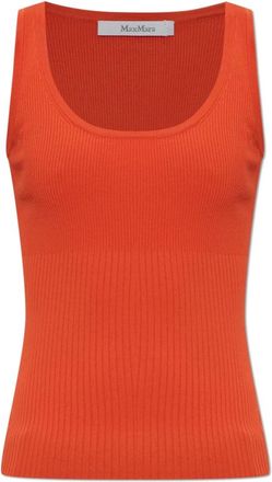 Max Mara Ghiro Top - Dames - Tops zonder mouwen - Oranje - L - Polyester - Tops