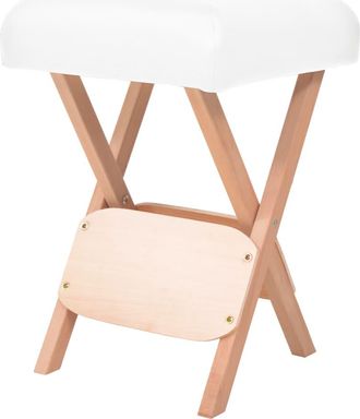 vidaXL Sgabello Da Massaggio Pieghevole Spessore Sedile 12 Cm Bianco - Vidaxl