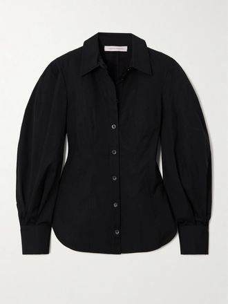 Carolina Herrera Camicia In Popeline Di Misto Cotone - Nero