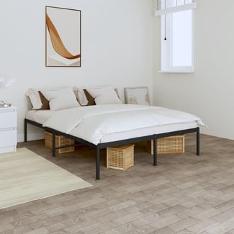vidaXL Estructura De Cama Sin Colch&oacute;n Metal Negro 140x190 Cm Vidaxl