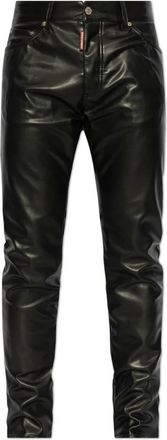 Dsquared2 Faux Leather Broek - Heren - Straight fit broeken - Zwart - M - Polyester - Broeken