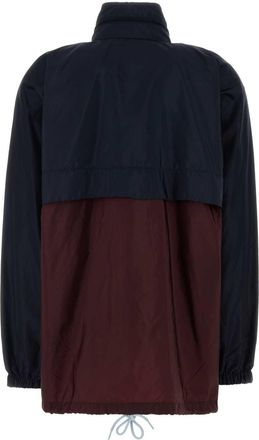 Prada Womens Two-Tone Re-Nylon Windbreaker Royal+granato Exterior: Giubbini Jacket