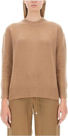 Max Mara Truien & Vesten, Dames, Beige, L, Wol, Ireland Shirt