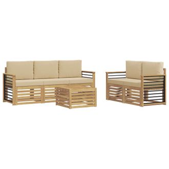 vidaXL Juegos De Sof&aacute;s Madera De Acacia S&oacute;lida Vidaxl