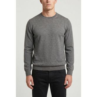 Brunello Cucinelli Grey Cashmere Silk Crewneck Sweater, Brand Size 52 (US Size 42)