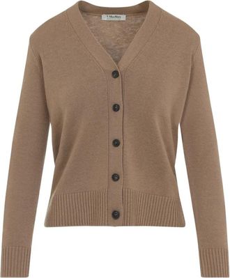 Max Mara Gebreide Trui - Dames - Vesten - Bruin - L - Wol - Truien & Vesten