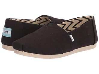 Toms Classic Alpargata Womens Slip on Shoes Black Cotton : 5.5 B - Medium, Canvas/Suede/Textile