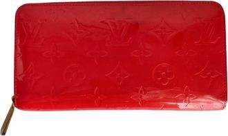 Louis Vuitton Orange Sunset Red Color Monogram Vernis Long Wallet (Bi-Fold) (Pre-Owned)