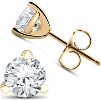 Pompeii3 1 ct TDW Lab Grown Diamond Martni Studs 14k Gold Earrings