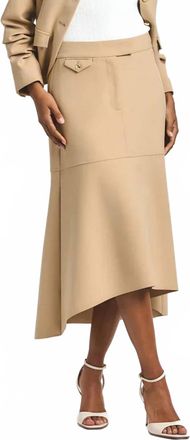 Derek Lam Nicolette Midi Skirt In Camel