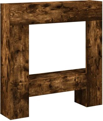 vidaXL Borde De Chimenea Madera Ingenier&iacute;a Roble Ahumado 81x18x82 Cm Vidaxl