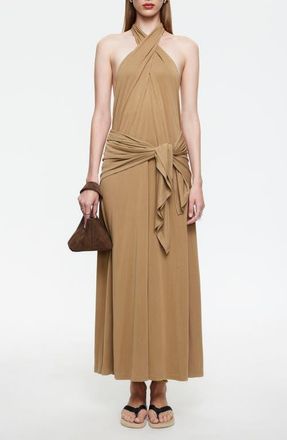 Lioness Heavenly Maxi Halter Dress in Topaz at Nordstrom, Size X-Small