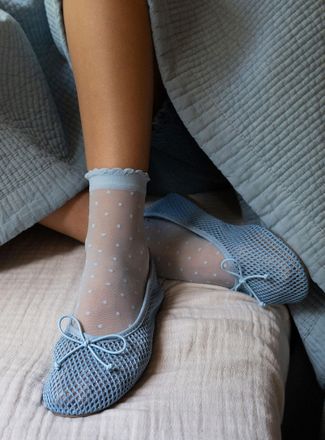 Simons Womens Solid & dotted ankle socks 2-pack Exclusive collection from Italy
