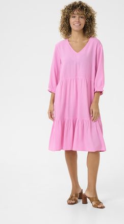 Cream Jurk A-shape pink