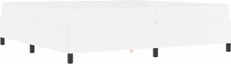 vidaXL Bed Frame with Mattress White 200 x 200 cm Fabric vidaXL