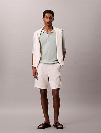 Calvin Klein Cotton Waffle Knit Polo Shirt