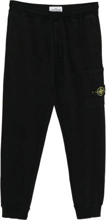 Stone Island logo-patch trousers - Black