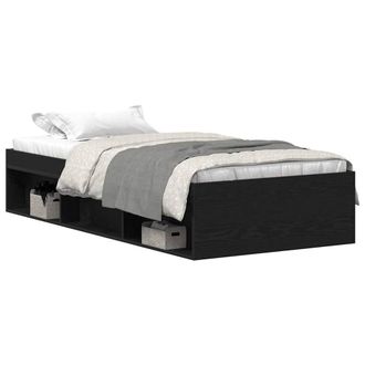 Berkfield Home Bed Frame without Mattress Black Oak 90x200 cm Engineered Wood