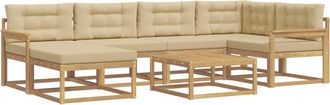 vidaXL Conjunto De Sof&aacute;s De Exterior 7 Uds. Y Beige Vidaxl