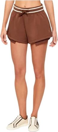 A|X Armani Exchange Shorts met contrasterende bies - Dames - Bermuda - Bruin - M - Katoen - Korte Broeken