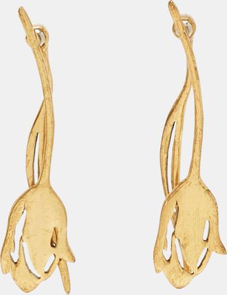 Oscar De La Renta Oscar De La Renta Tulip Gold Tone Earrings