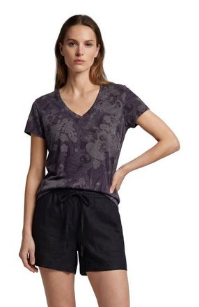 Lords of Harlech Paisley Explosion Womens V-neck Printed Top in Paisley Explosion Black at Nordstrom, Size X-Small