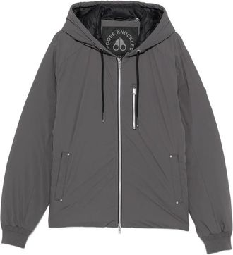 Moose Knuckles Drawstring-hooded Logo-patch Jacket