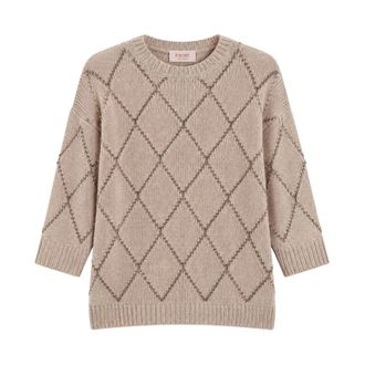 Marella Emmumile Truien - Dames - Truien - Beige - Maat: M Wol
