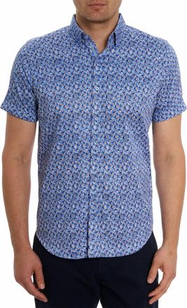 Robert Graham Wade Abstract Cotton Shirt In Blue