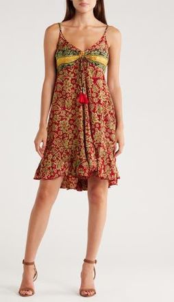 La Fiorentina Print Babydoll Dress in Red at Nordstrom Rack, Size Large